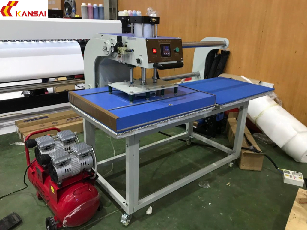 Máy ép nhiệt hai mâm khí nén khổ 40 x 60 (đẩy mâm trên)