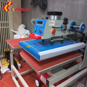 Máy ép nhiệt hai mâm khí nén khổ 40 x 50 (đẩy đầu) - Hình ảnh 4