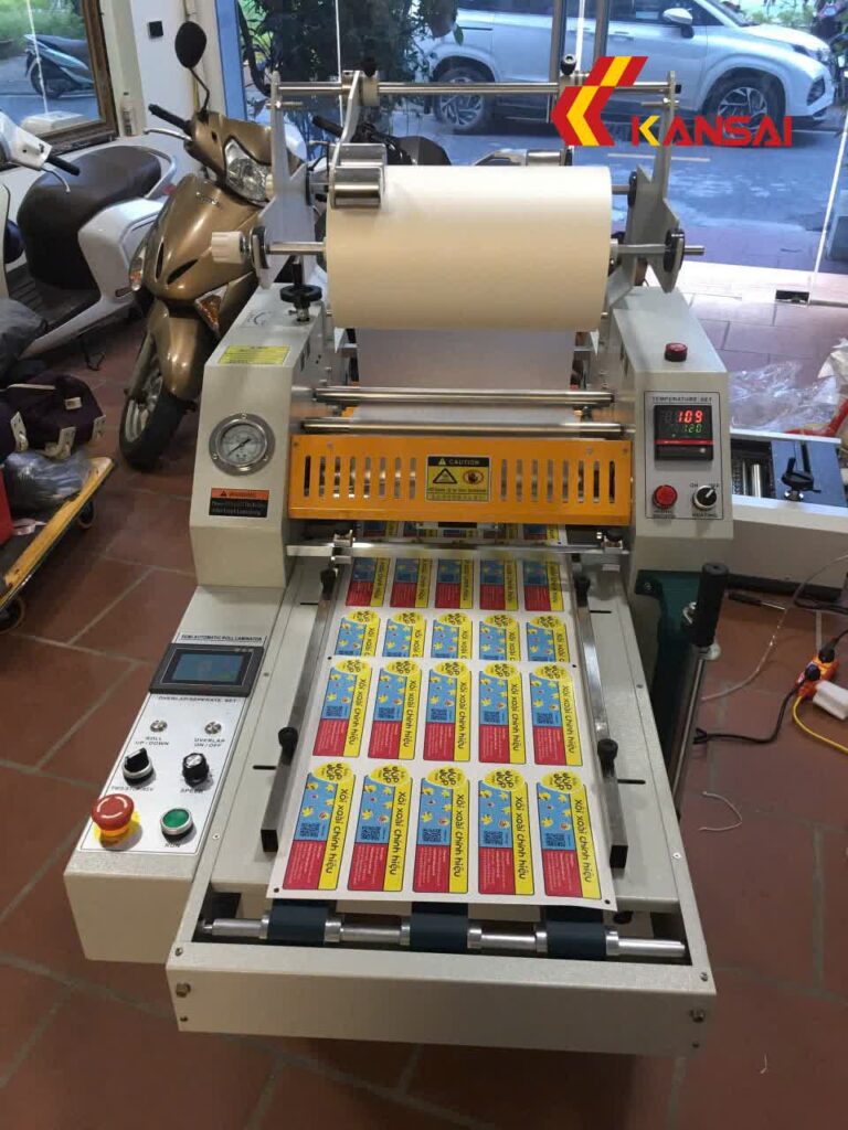 Máy cán màng thủy lực Hydraulic 400B tách giấy tự động Kansai